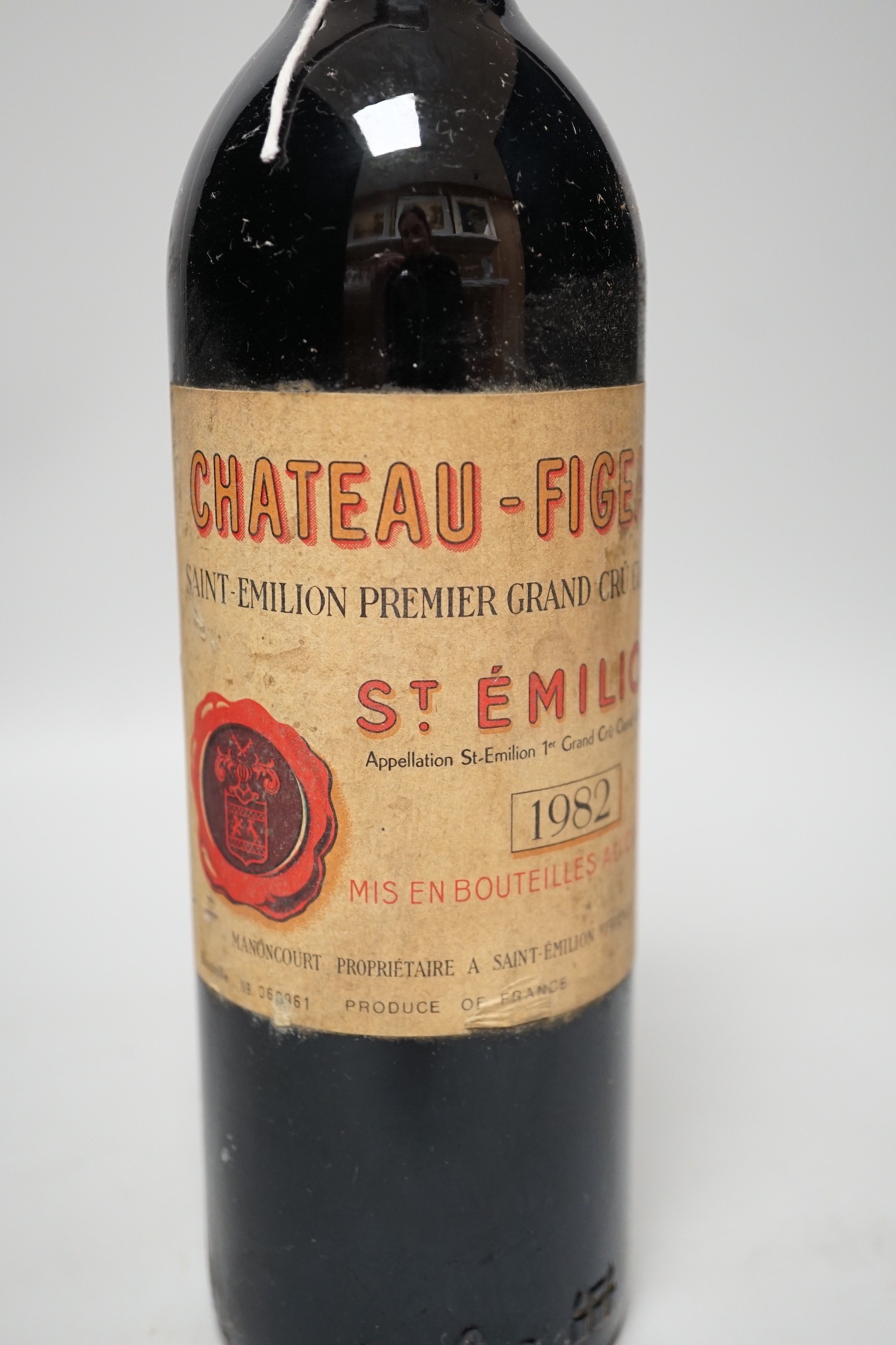 A bottle of Chateau Figeac St Emilion 1982